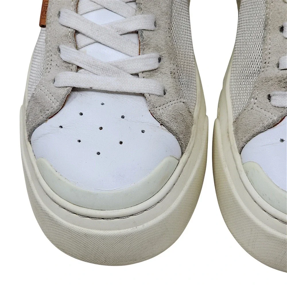 Tory Burch Ladybug Sneakers 9 M Womens Cream Blue Platform Mesh Leather Suede